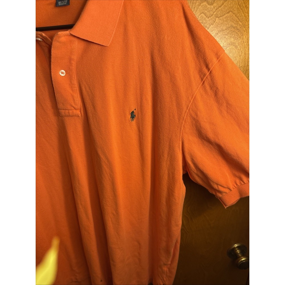 Polo Ralph Lauren Polo‎ Shirt Mens 3XB Big Orange Preppy Casual Pony Blem - Picture 4 of 10